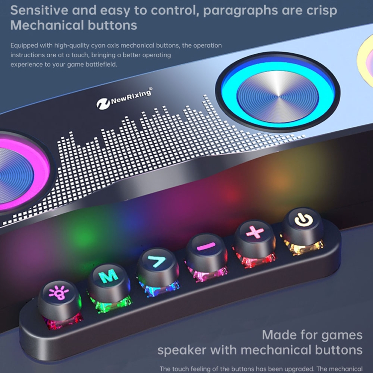 Newrixing NR555 Desktop Colorful LED Gaming Bluetooth Speaker Support TF & FM - 4