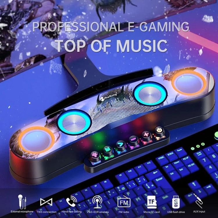 Newrixing NR555 Desktop Colorful LED Gaming Bluetooth Speaker Support TF & FM - 5
