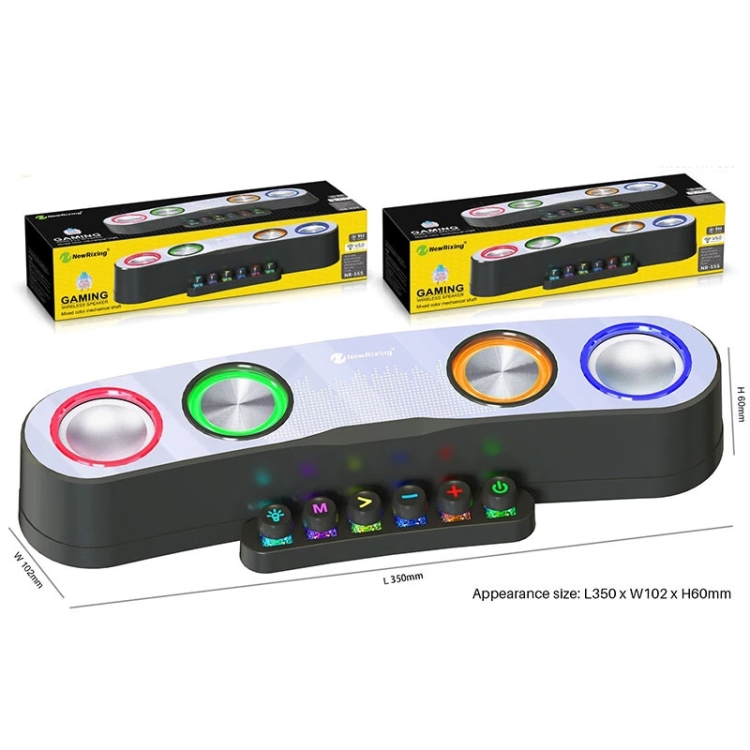 Newrixing NR555 Desktop Colorful LED Gaming Bluetooth Speaker Support TF & FM - 6