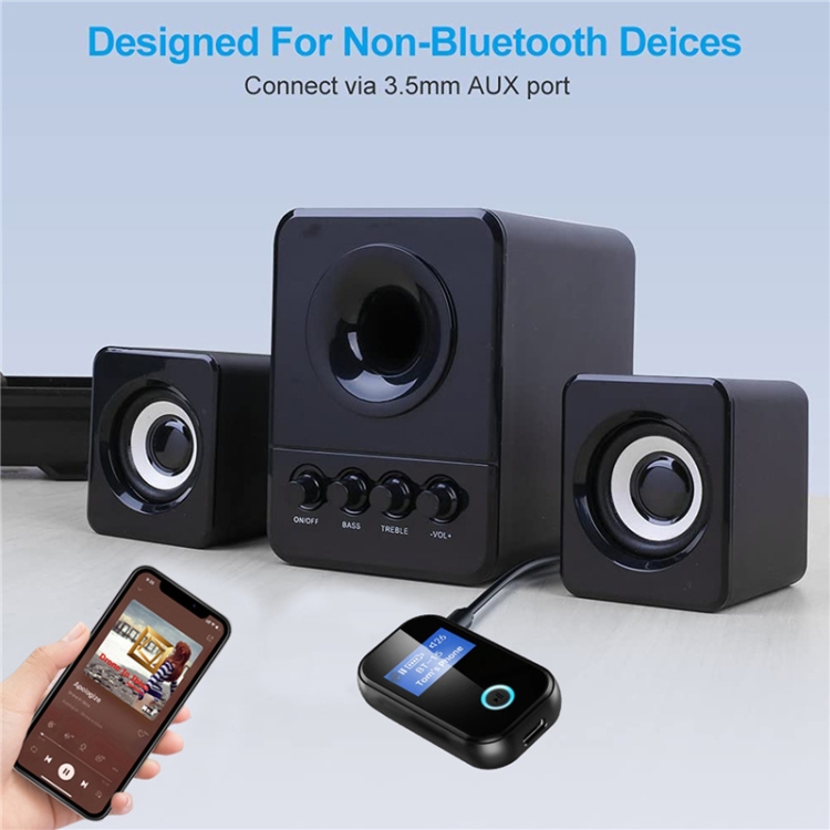 BT15S Bluetooth 5.0 Audio Receiver with Screen Support Call & Music BT15S Bluetooth 5.0 Audio Receiver with Screen Support Call & Music