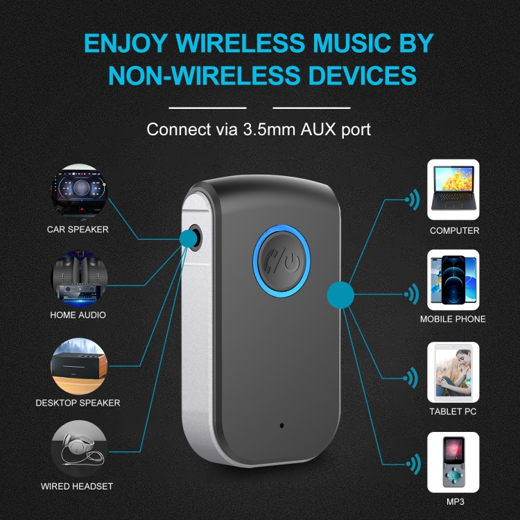 A16 Car Home Stereo 3.5mm AUX Bluetooth 5.0 Wireless Audio Receiver A16 Car Home Stereo 3.5mm AUX Bluetooth 5.0 Wireless Audio Receiver