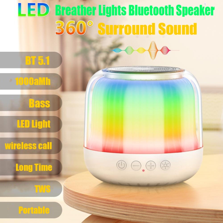 JY12 Full-screen RGB LED Breather Light Wireless Bluetooth Speaker(Black) JY12 Full-screen RGB LED Breather Light Wireless Bluetooth Speaker(Black)