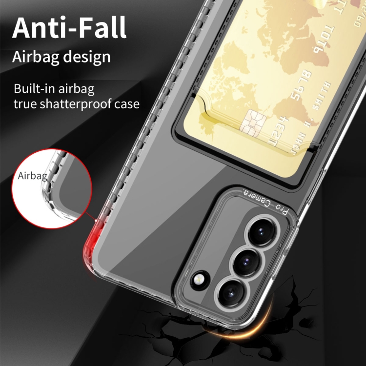 For Samsung Galaxy S22 5G Card Bag Shockproof Transparent Phone Case For Samsung Galaxy S22 5G Card Bag Shockproof Transparent Phone Case