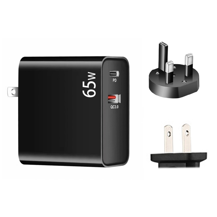 PD-65W USB-C / Type-C + QC3. 0 USB Laptop Charging Adapter + 1.8m USB-C / Type-C to MagSafe 1 / L Head Data Cable, UK Plug / US Plug(Black) PD-65W USB-C / Type-C + QC3. 0 USB Laptop Charging Adapter + 1.8m USB-C / Type-C to MagSafe 1 / L Head Data Cable, UK Plug / US Plug(Black)