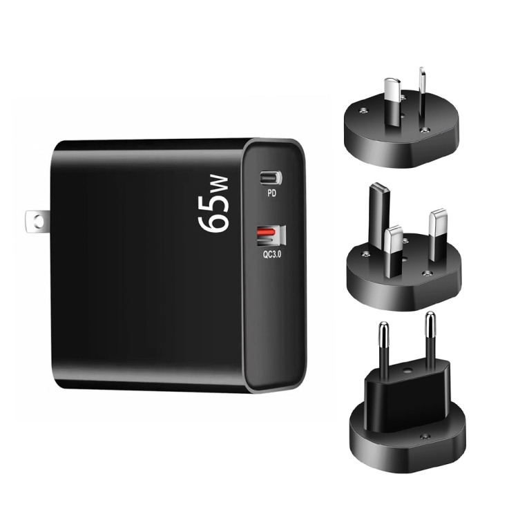PD-65W USB-C / Type-C + QC3. 0 USB Laptop Charging Adapter + 1.8m USB-C / Type-C to MagSafe 1 / L Head Data Cable, AU Plug / EU Plug / US Plug / UK Plug(Black) PD-65W USB-C / Type-C + QC3. 0 USB Laptop Charging Adapter + 1.8m USB-C / Type-C to MagSafe 1 / L Head Data Cable, AU Plug / EU Plug / US Plug / UK Plug(Black)