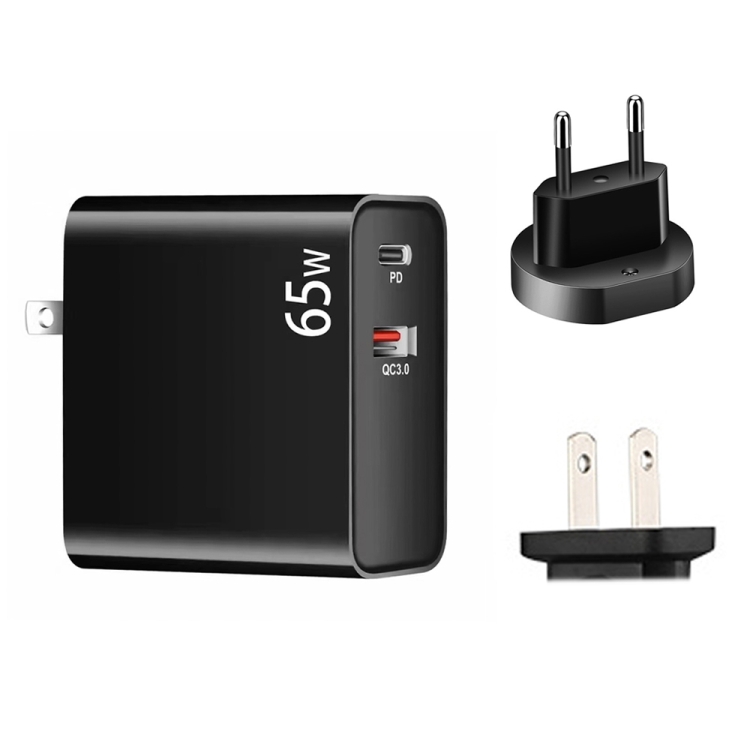 PD-65W USB-C / Type-C + QC3. 0 USB Laptop Charging Adapter + 1.8m USB-C / Type-C to MagSafe 2 / T Head Data Cable, EU Plug / US Plug(Black) PD-65W USB-C / Type-C + QC3. 0 USB Laptop Charging Adapter + 1.8m USB-C / Type-C to MagSafe 2 / T Head Data Cable, EU Plug / US Plug(Black)