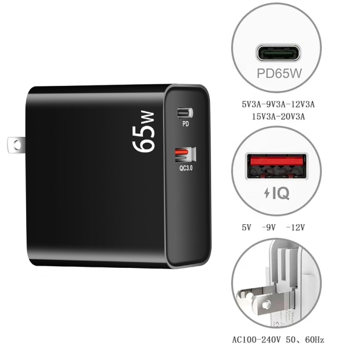 PD-65W USB-C / Type-C + QC3. 0 USB Laptop Charging Adapter + 1.8m USB-C / Type-C to MagSafe 2 / T Head Data Cable, AU Plug / US Plug(Black) PD-65W USB-C / Type-C + QC3. 0 USB Laptop Charging Adapter + 1.8m USB-C / Type-C to MagSafe 2 / T Head Data Cable, AU Plug / US Plug(Black)
