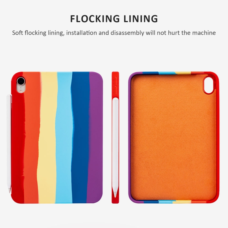 Liquid Silicone Magnetic Pen Function Tablet Case for iPad Air 2020 / 2022 10.9(Rainbow) Liquid Silicone Magnetic Pen Function Tablet Case for iPad Air 2020 / 2022 10.9(Rainbow)
