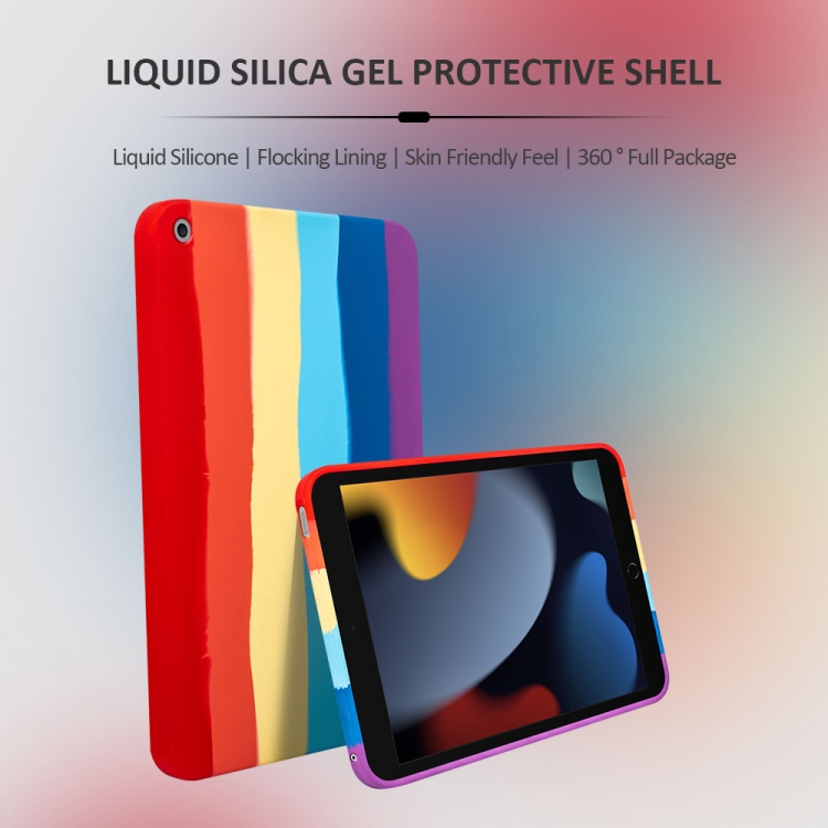 For iPad 10.2 2021 / 2020 / 2019 Liquid Silicone Magnetic Pen Function Tablet Case(Rainbow) For iPad 10.2 2021 / 2020 / 2019 Liquid Silicone Magnetic Pen Function Tablet Case(Rainbow)