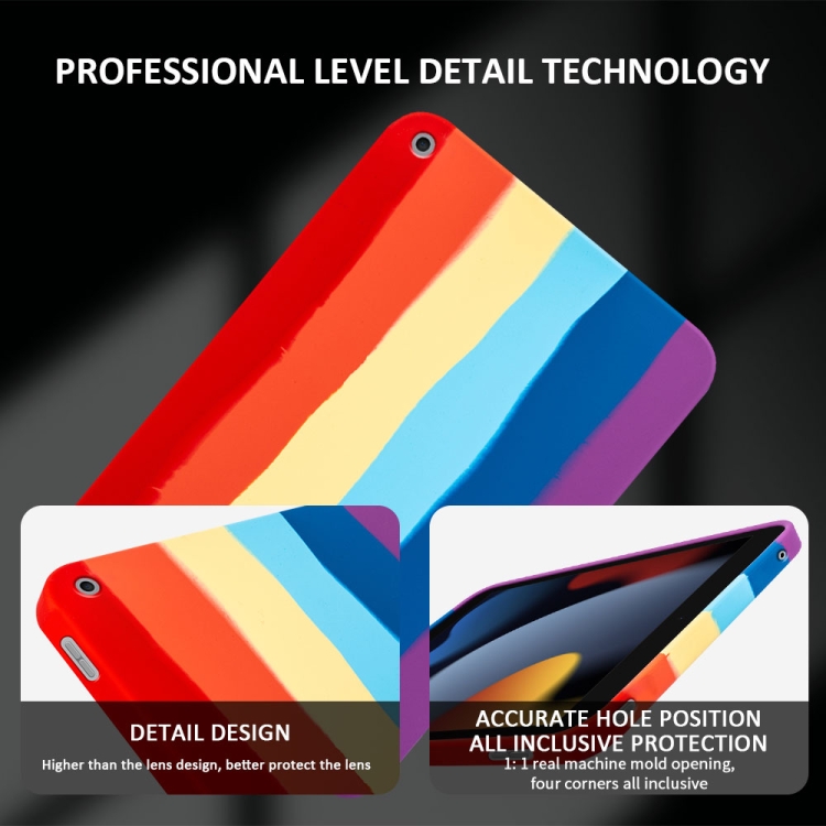 For iPad 10.2 2021 / 2020 / 2019 Liquid Silicone Magnetic Pen Function Tablet Case(Rainbow) For iPad 10.2 2021 / 2020 / 2019 Liquid Silicone Magnetic Pen Function Tablet Case(Rainbow)