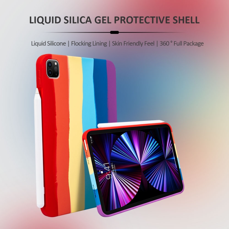 For iPad Pro 11 2018 / 2020 / 2021 Liquid Silicone Magnetic Pen Function Tablet Case(Rainbow) For iPad Pro 11 2018 / 2020 / 2021 Liquid Silicone Magnetic Pen Function Tablet Case(Rainbow)