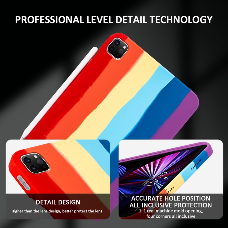 For iPad Pro 11 2018 / 2020 / 2021 Liquid Silicone Magnetic Pen Function Tablet Case(Rainbow) For iPad Pro 11 2018 / 2020 / 2021 Liquid Silicone Magnetic Pen Function Tablet Case(Rainbow)