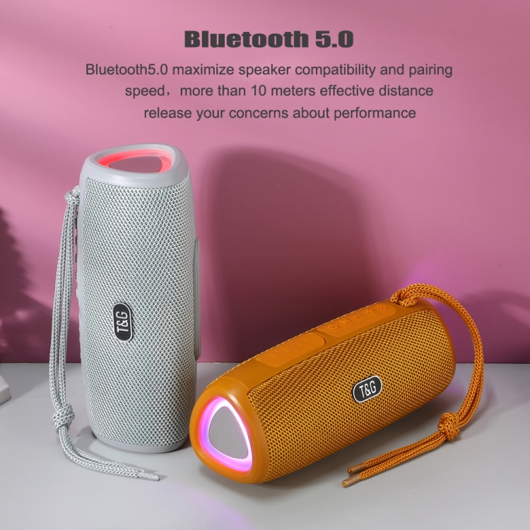 T&G TG344 Portable LED Light TWS Wireless Bluetooth Speaker(Orange) - B2