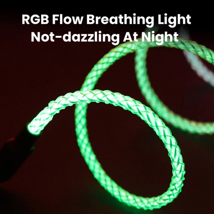 XJ-80 USB to 8 Pin RGB Stream Light Fast Charging Data Cable, Length: 1m XJ-80 USB to 8 Pin RGB Stream Light Fast Charging Data Cable, Length: 1m