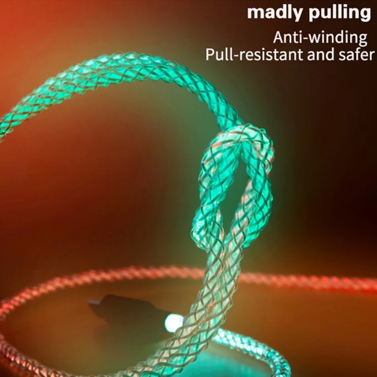XJ-80 USB to 8 Pin RGB Stream Light Fast Charging Data Cable, Length: 1m XJ-80 USB to 8 Pin RGB Stream Light Fast Charging Data Cable, Length: 1m