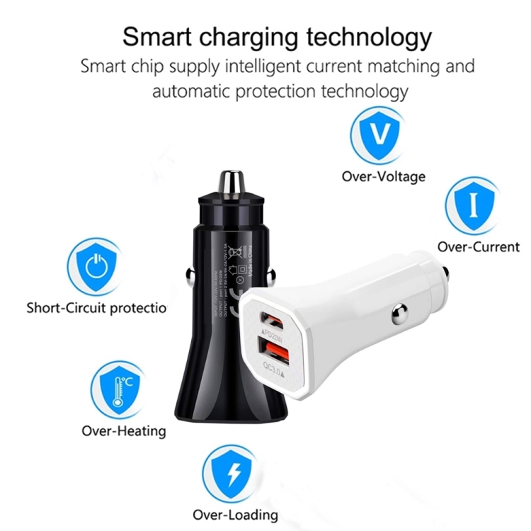 TE-P22 38W PD USB-C / Type-C + QC3. 0 USB Car Charger with 1m USB to 8 Pin Data Cable(Black) TE-P22 38W PD USB-C / Type-C + QC3. 0 USB Car Charger with 1m USB to 8 Pin Data Cable(Black)
