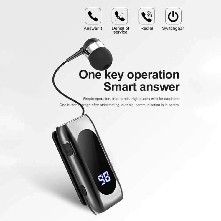 K55 Retractable Cable BT5.2 Smart In-ear Single Sports Earphone(Black) K55 Retractable Cable BT5.2 Smart In-ear Single Sports Earphone(Black)