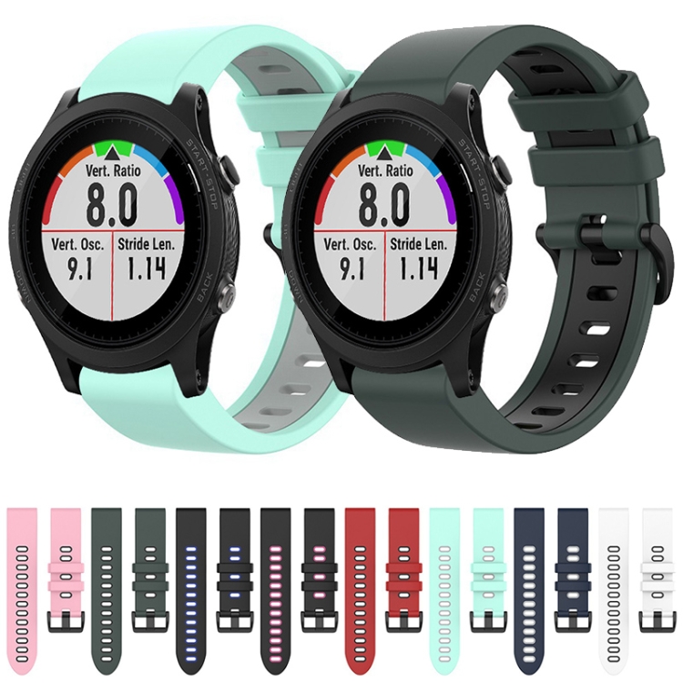 Pour Garmin Forerunner 935 22 mm Silicone Sports Two-Color Watch