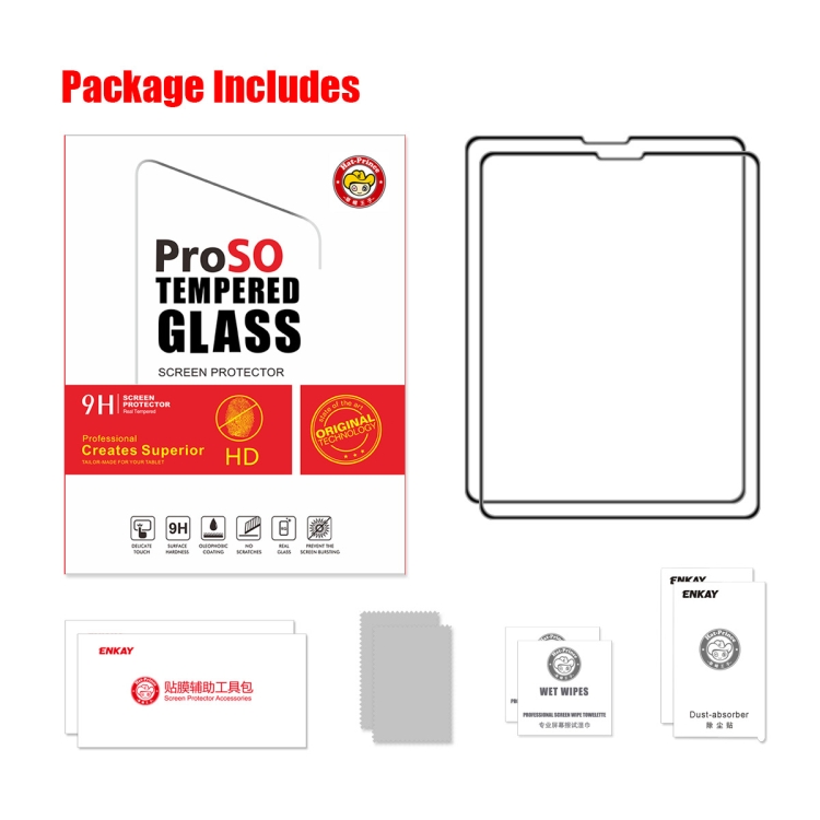 2pcs ENKAY Full Glue Tempered Glass Full Film For iPad Pro 11 2022 / 2021 / 2020 / 2018 / Air 2022 / 2020 10.9 2pcs ENKAY Full Glue Tempered Glass Full Film For iPad Pro 11 2022 / 2021 / 2020 / 2018 / Air 2022 / 2020 10.9