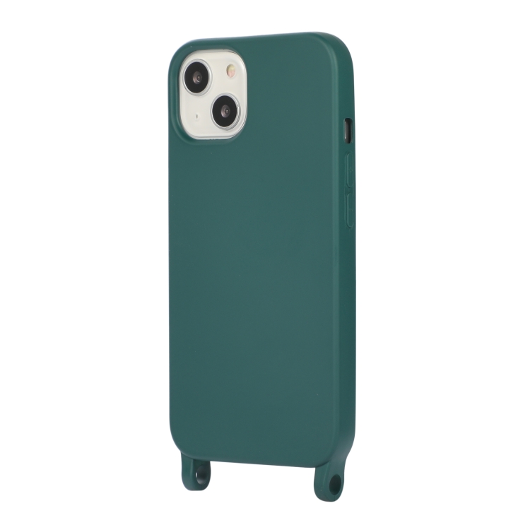 For iPhone 13 mini Crossbody Lanyard Elastic Silicone Phone Case (Dark Green) For iPhone 13 mini Crossbody Lanyard Elastic Silicone Phone Case (Dark Green)