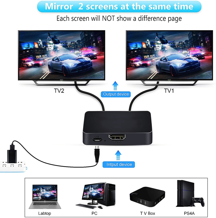 Splitter 4K HDMI 1 en 2 out (4K @ 60Hz) para monitores duales - 6