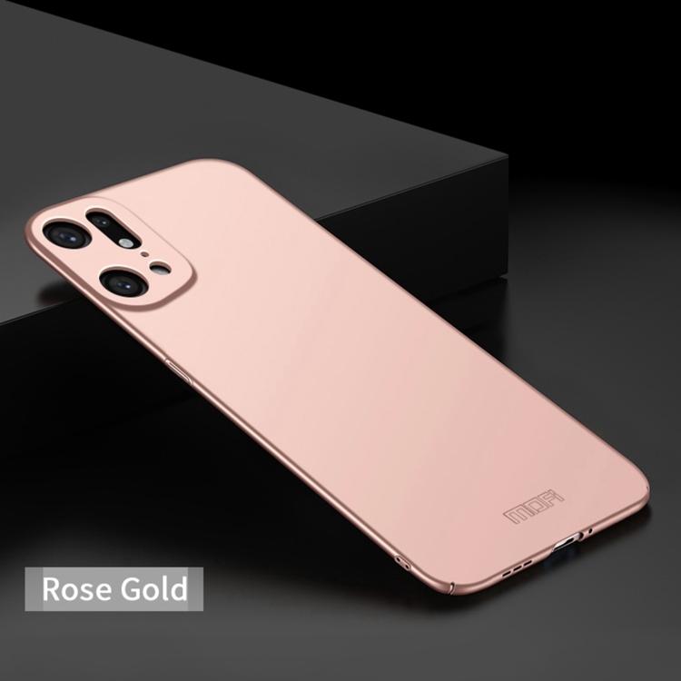 For OPPO Find X5 Pro MOFI Frosted PC Ultra-thin Hard Case(Rose Gold)