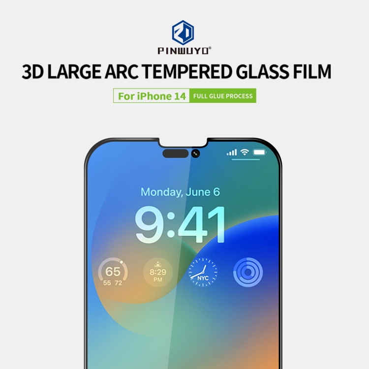 For iPhone 14 PINWUYO 9H 3D Curved Full Explosion-proof Tempered Glass Film For iPhone 14 PINWUYO 9H 3D Curved Full Explosion-proof Tempered Glass Film