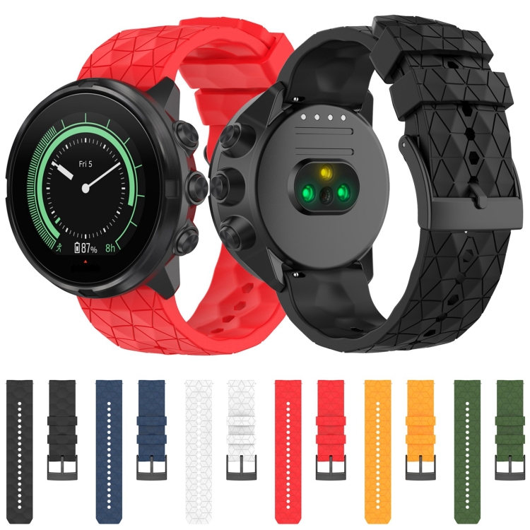 Suunto 9 Baro 24mmフットボールパターンシリコン無地時計バンド