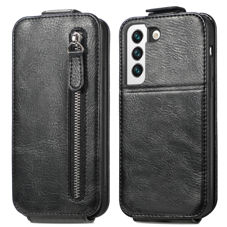 For Samsung Galaxy S22 5G Zipper Wallet Vertical Flip Leather Phone Case(Black) For Samsung Galaxy S22 5G Zipper Wallet Vertical Flip Leather Phone Case(Black)