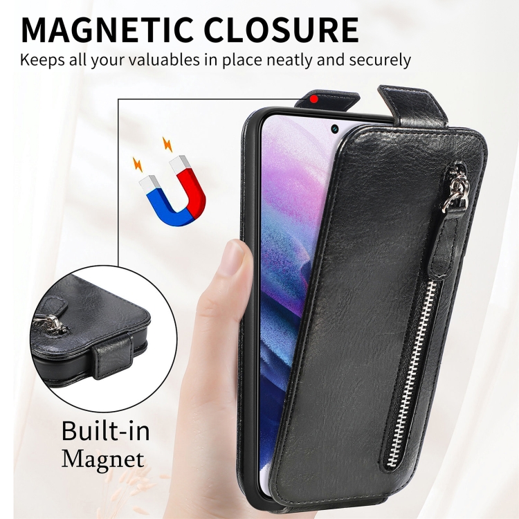 For Samsung Galaxy S22 5G Zipper Wallet Vertical Flip Leather Phone Case(Black) For Samsung Galaxy S22 5G Zipper Wallet Vertical Flip Leather Phone Case(Black)