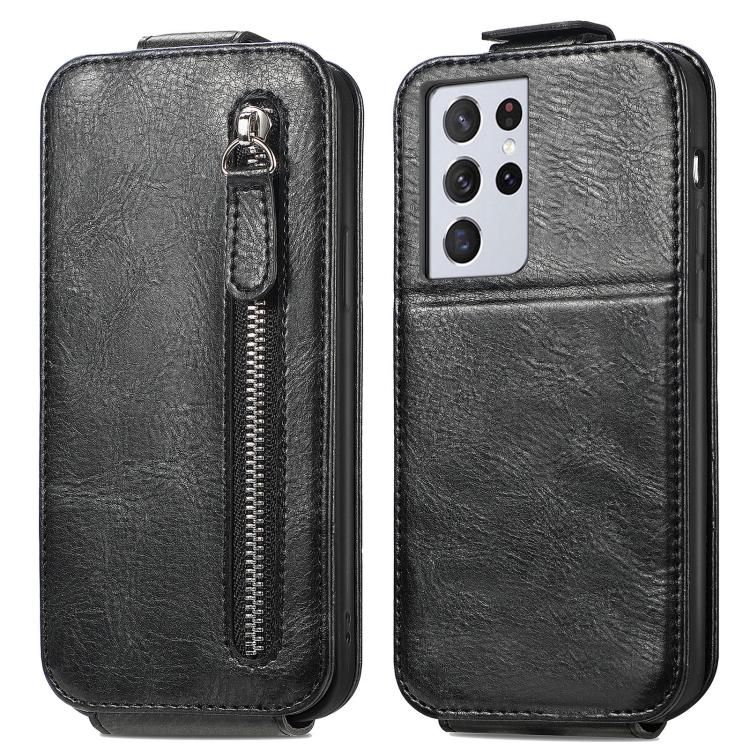 For Samsung Galaxy S21 Ultra Zipper Wallet Vertical Flip Leather Phone Case(Black) For Samsung Galaxy S21 Ultra Zipper Wallet Vertical Flip Leather Phone Case(Black)