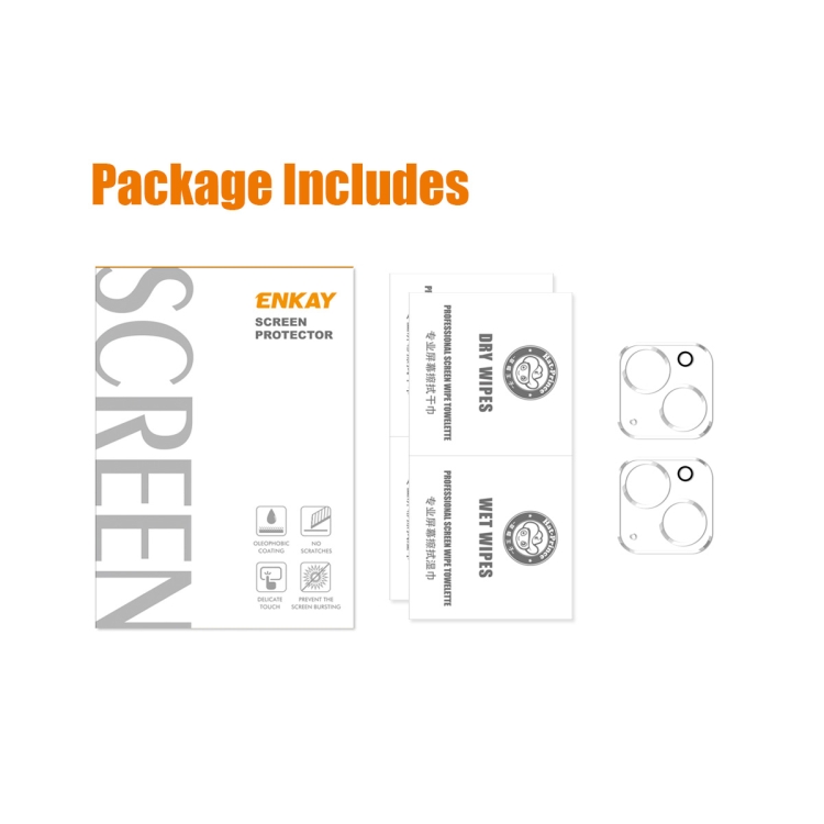 For iPhone 14 / 14 Plus 2pcs ENKAY Hat-Prince 9H Rear Camera Lens Tempered Glass Film For iPhone 14 / 14 Plus 2pcs ENKAY Hat-Prince 9H Rear Camera Lens Tempered Glass Film