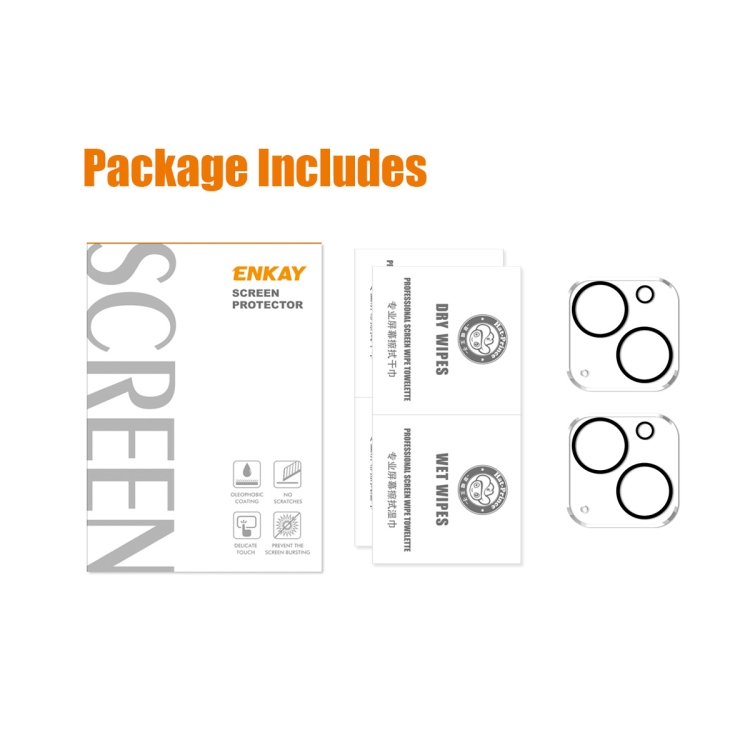 For iPhone 13 / 13 Pro 2pcs ENKAY Hat-Prince 9H Rear Camera Lens Tempered Glass Film For iPhone 13 / 13 Pro 2pcs ENKAY Hat-Prince 9H Rear Camera Lens Tempered Glass Film