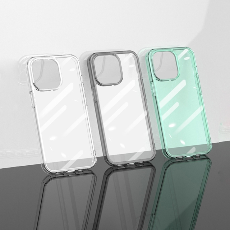 For iPhone 14 Pro Transparent Tempered Glass TPU Phone Case(Transparent) For iPhone 14 Pro Transparent Tempered Glass TPU Phone Case(Transparent)
