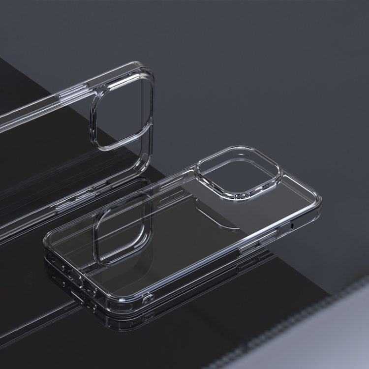 For iPhone 14 Pro Transparent Tempered Glass TPU Phone Case(Transparent) For iPhone 14 Pro Transparent Tempered Glass TPU Phone Case(Transparent)