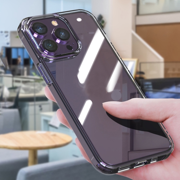 For iPhone 14 Plus Transparent Tempered Glass TPU Phone Case (Transparent)
