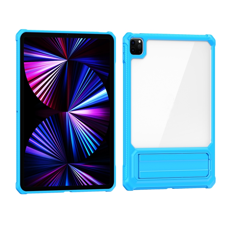 Transparent Acrylic PC TPU Tablet Case with Holder For iPad Air 2020 / Air 2022 10.9(Blue) Transparent Acrylic PC TPU Tablet Case with Holder For iPad Air 2020 / Air 2022 10.9(Blue)