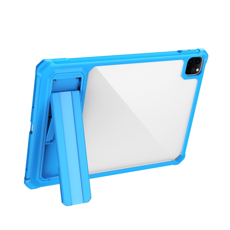 Transparent Acrylic PC TPU Tablet Case with Holder For iPad Air 2020 / Air 2022 10.9(Blue) Transparent Acrylic PC TPU Tablet Case with Holder For iPad Air 2020 / Air 2022 10.9(Blue)