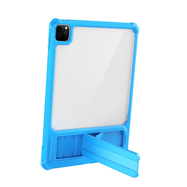 Transparent Acrylic PC TPU Tablet Case with Holder For iPad Air 2020 / Air 2022 10.9(Blue) Transparent Acrylic PC TPU Tablet Case with Holder For iPad Air 2020 / Air 2022 10.9(Blue)