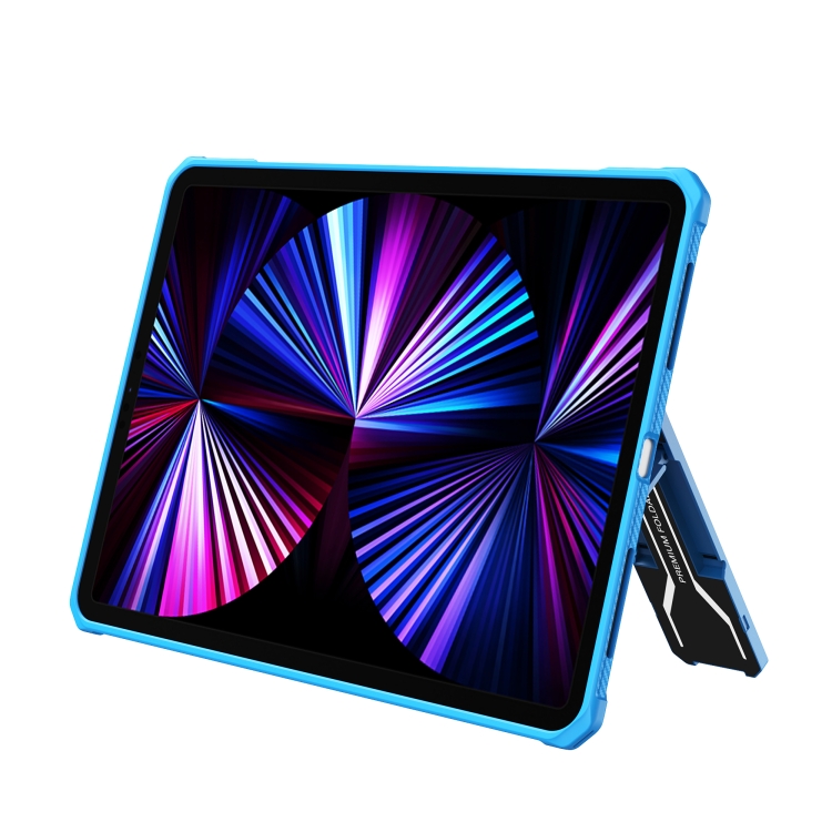Transparent Acrylic PC TPU Tablet Case with Holder For iPad Air 2020 / Air 2022 10.9(Blue) Transparent Acrylic PC TPU Tablet Case with Holder For iPad Air 2020 / Air 2022 10.9(Blue)