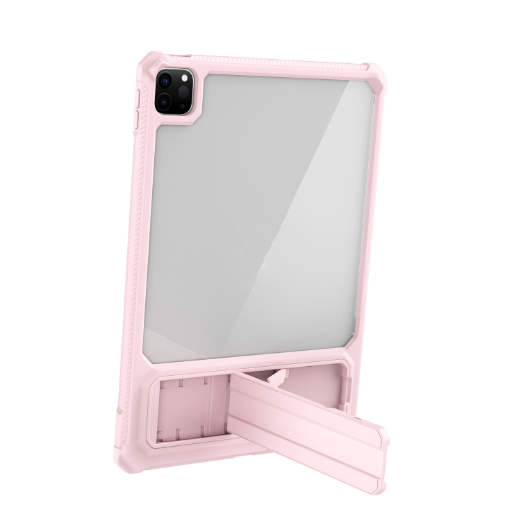 For iPad Pro 11 2020 / 2021 Transparent Acrylic PC TPU Tablet Case with Holder(Pink) For iPad Pro 11 2020 / 2021 Transparent Acrylic PC TPU Tablet Case with Holder(Pink)