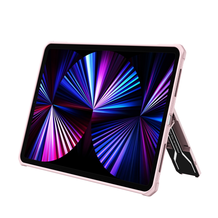 For iPad Pro 11 2020 / 2021 Transparent Acrylic PC TPU Tablet Case with Holder(Pink) For iPad Pro 11 2020 / 2021 Transparent Acrylic PC TPU Tablet Case with Holder(Pink)