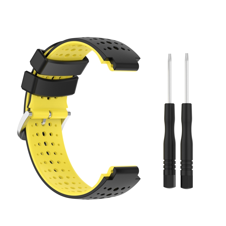 Garmin Forerunner 220 / 230 / 235 / 620 / 630 bi-color silicone watch band  - Yellow / Black