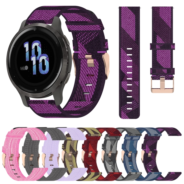 For Garmin Forerunner 255S / Venu 2S / Xiaomi Mi Watch Strap Universal 18mm  Nylon Watch Band Sports Watch Replacement Watchband with Buckle - Light  Purple Wholesale