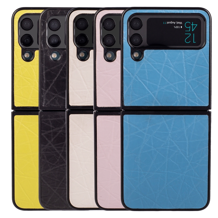 For Samsung Galaxy Z Flip4 Crazy Horse Texture Leather Phone Case(White) For Samsung Galaxy Z Flip4 Crazy Horse Texture Leather Phone Case(White)