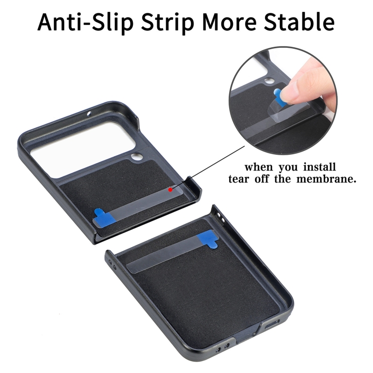 Z Shape Fiber Stitching Folding Phone Case For Samsung Galaxy Z Flip4(Black) Z Shape Fiber Stitching Folding Phone Case For Samsung Galaxy Z Flip4(Black)
