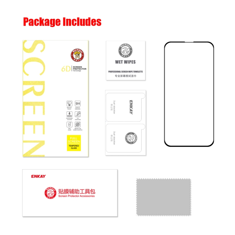 For iPhone 14 1 PCS ENKAY 6D Full Glue Tempered Glass Full Film For iPhone 14 1 PCS ENKAY 6D Full Glue Tempered Glass Full Film