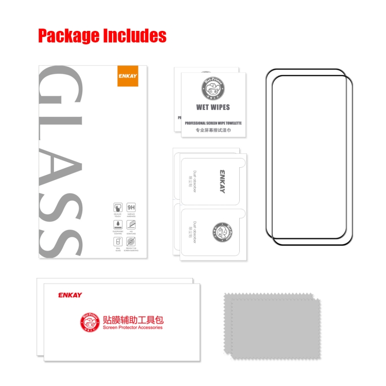 For iPhone 14 Pro 2pcs ENKAY 6D Full Glue Tempered Glass Full Film For iPhone 14 Pro 2pcs ENKAY 6D Full Glue Tempered Glass Full Film