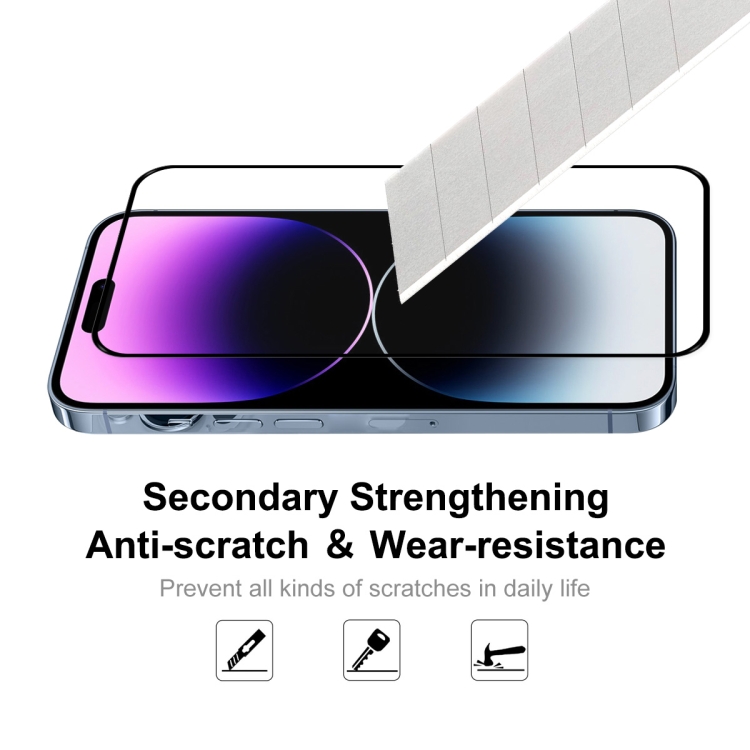 For iPhone 14 Pro 2pcs ENKAY Full Glue 0.26mm 9H 2.5D Tempered Glass Full Film For iPhone 14 Pro 2pcs ENKAY Full Glue 0.26mm 9H 2.5D Tempered Glass Full Film