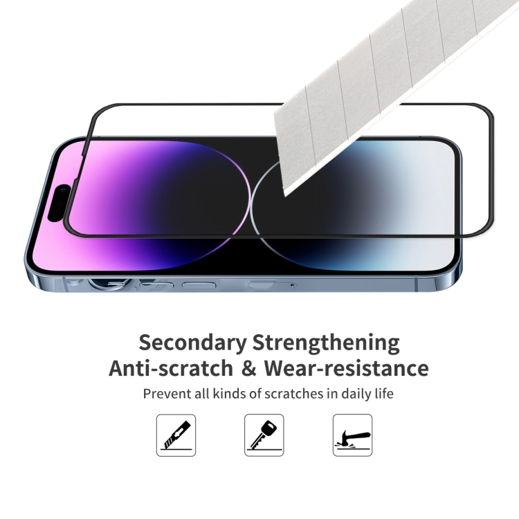 For iPhone 14 Pro 2pcs ENKAY Full Glue Tempered Glass Anti-fall Full Film For iPhone 14 Pro 2pcs ENKAY Full Glue Tempered Glass Anti-fall Full Film